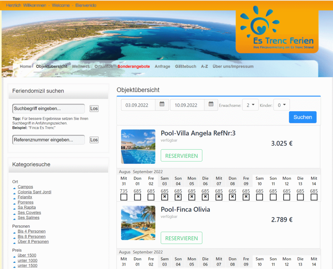 Erweiterung Online-Buchungsplattform